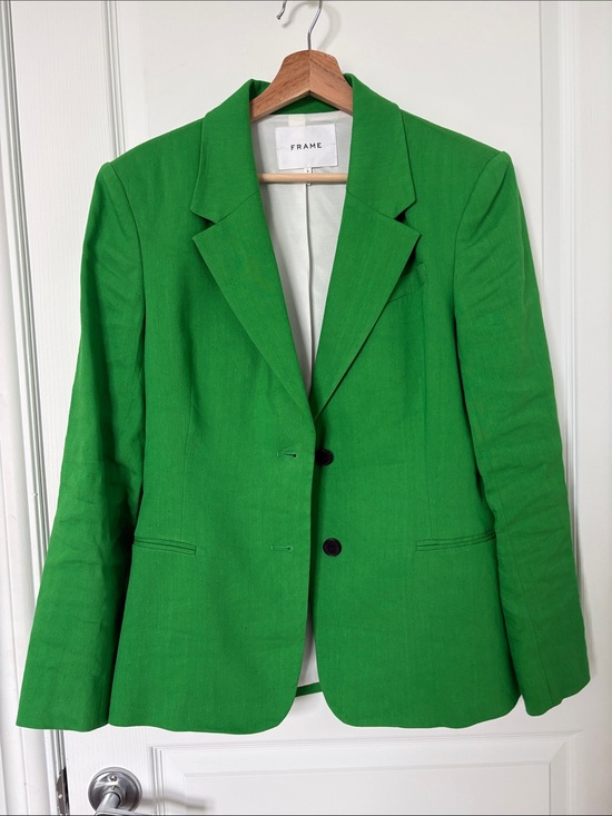 Frame Denim Jackets & Blazers - Frame Denim Bright Green Tailored Blazer size 4